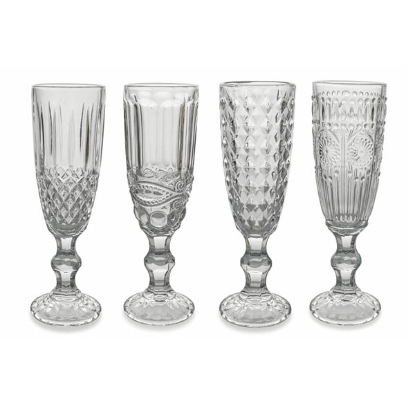 Set od 4 čaše za šampanjac VDE Tivoli 1996 Geometric, 130 ml