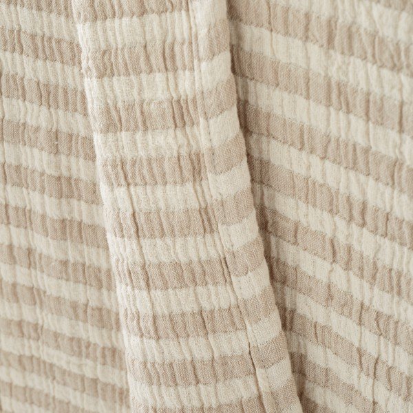 Pamučna deka u prirodnoj boji 150x200 cm Cotton Muslin Stripe – Bianca-image-3