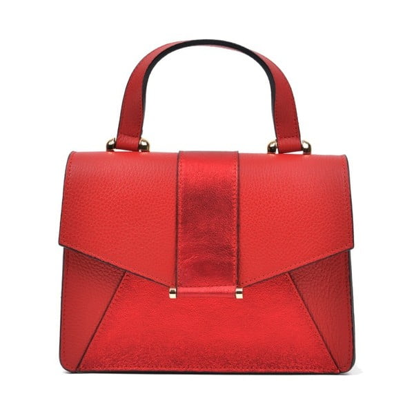 Crvena kožna torbica Anna Luchini Milian
