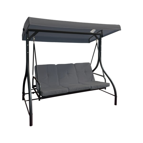 Siva metalna vrtna ljuljačka Paris – Rojaplast-image-2