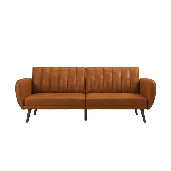 Narančasti kauč na razvlačenje od imitacije kože 207 cm Brittany - Novogratz
