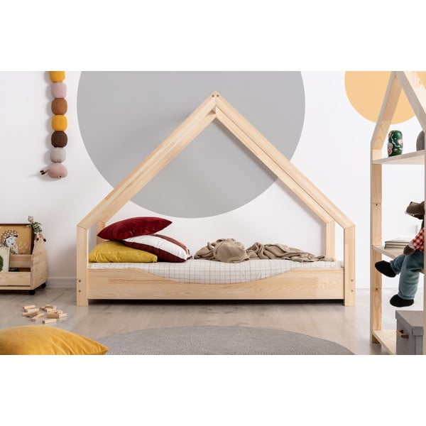 Dječji krevet u obliku kućice od borovog drva Adeko Loca Elin, 80 x 140 cm