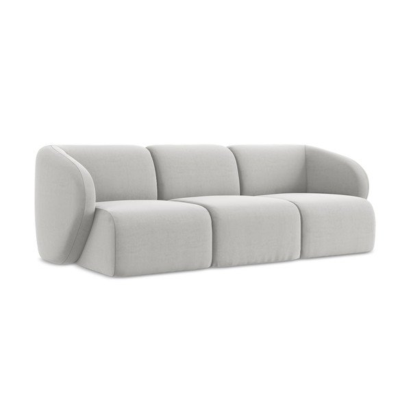Svijetlo siva baršunasti sofa 244 cm Lani – Makamii-image-1