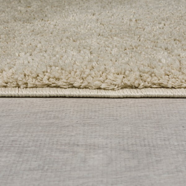 Bež perivi okrugao tepih od recikliranih vlakna 133x133 cm Fluffy – Flair Rugs-image-4