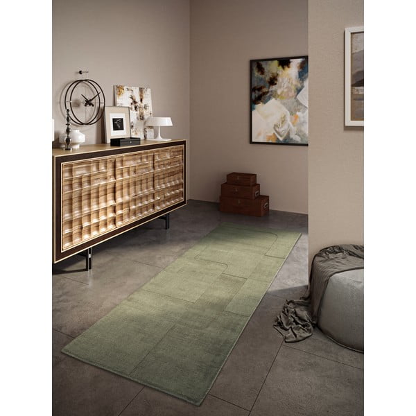 Zelena ručno rađena vunenia staza 80x250 cm Charlotte – Villeroy&Boch-image-1