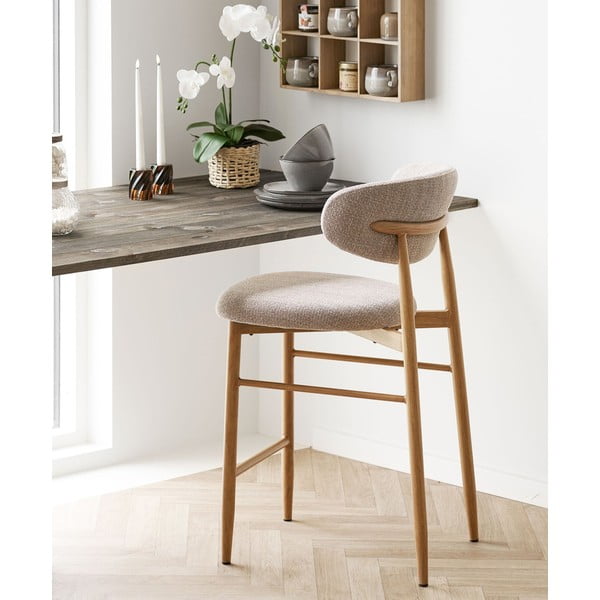 Bež/u prirodnoj boji podstavljena barska stolica (visine sjedala 65 cm) Levanto – House Nordic-image-1