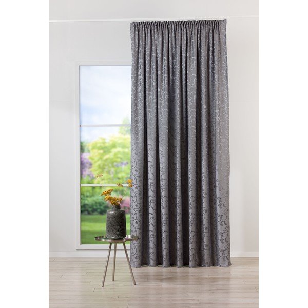Siva zavjesa od jacquarda 210x245 cm Glory – Mendola Fabrics-image-1