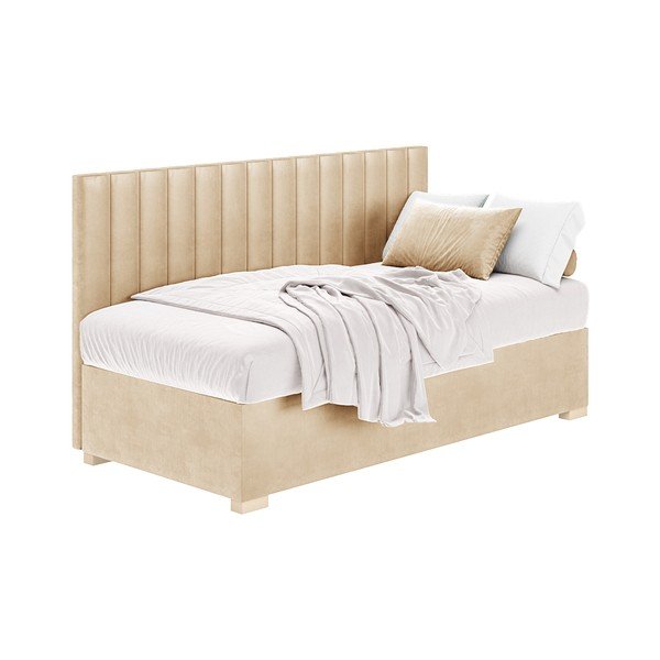 Bež dječji krevet s prostorom za pohranu s madracem 90x200 cm Chill – Ghado-image-3