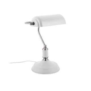 Bijela stolna svjetiljka s detaljima u srebrnoj boji Leitmotiv Bank