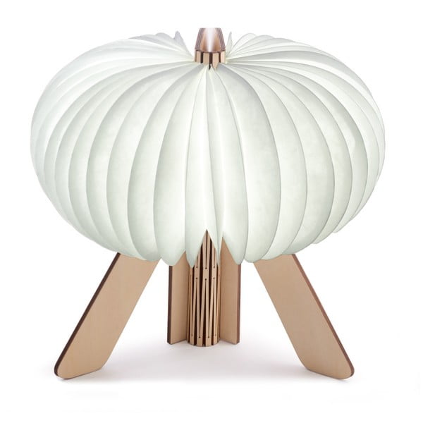 Smeđe-bijela sklopiva stolna lampa Gingko Space Maple