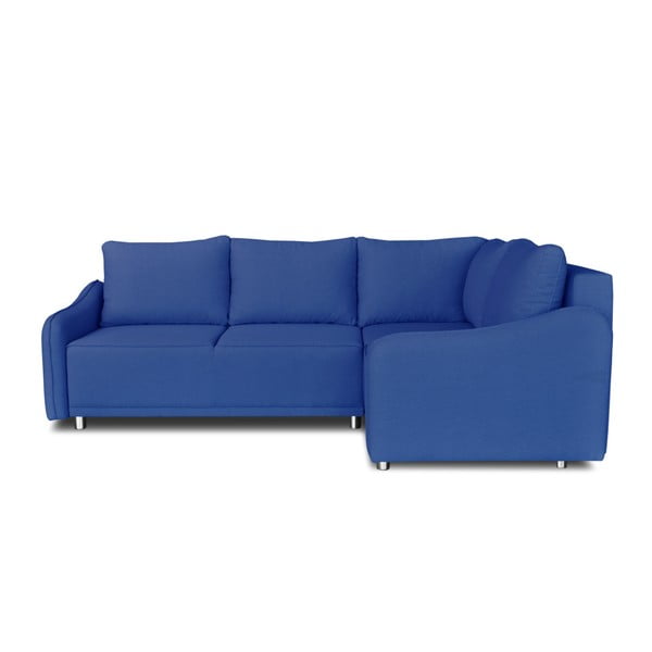 Windsor &amp; Co. Plavi kutni kauč na razvlačenje Sofe Delta, desni kut