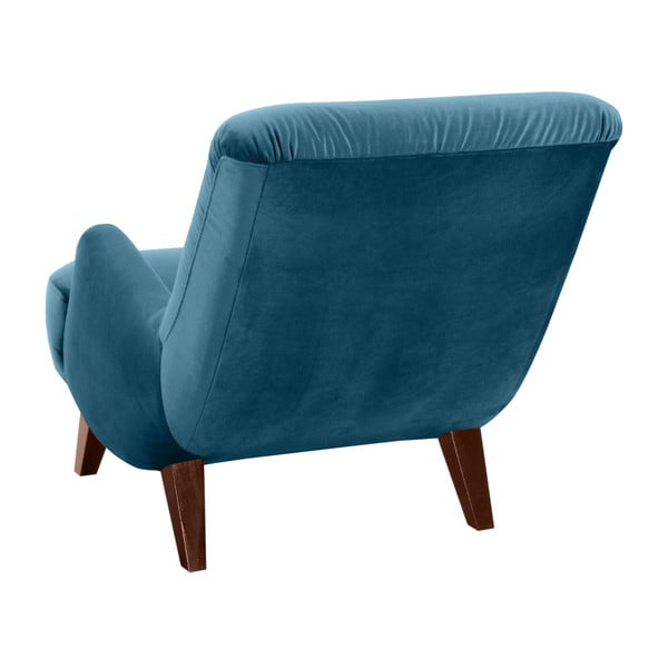 Petrolej plava fotelja sa smeđim nogama Max Winzer Brandford Suede-image-2