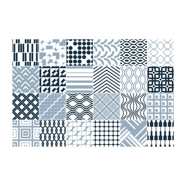 Set od 24 zidne naljepnice Ambiance Wall Decal Scandinavian Tiles Kiev, 10 x 10 cm-image-2