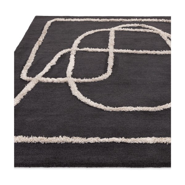 Crni ručno rađen vuneni tepih 160x230 cm Matrix – Asiatic Carpets-image-3