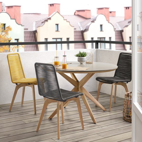 Blagovaonski stol sa svjetlosivom pločom Kave Home Glow, Ø 120 cm-image-3