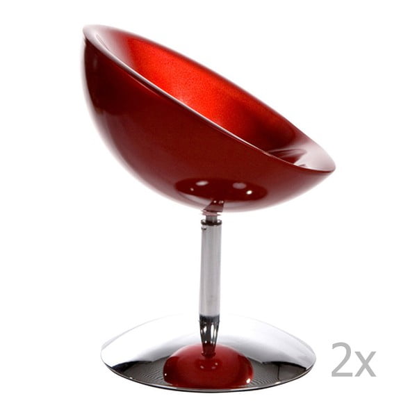 Set od 2 crvene okretne stolice Kokoon Design Bowl