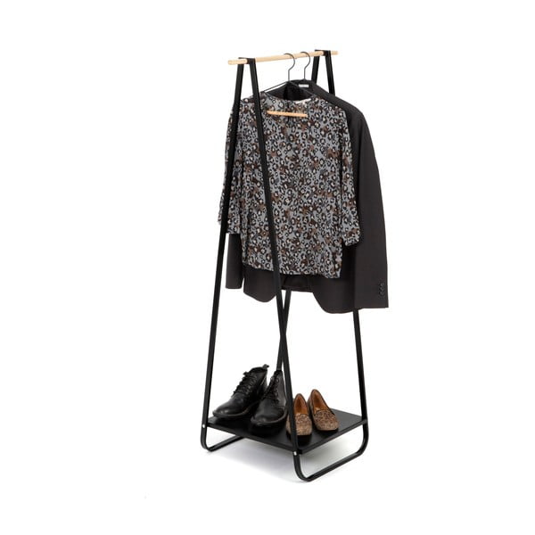 Crni stalak za odjeću s policom Compactor Portant Blanc-image-3