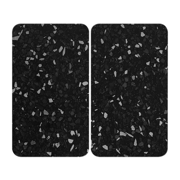 Set od 2 crna staklena poklopca za štednjak Wenko Universal