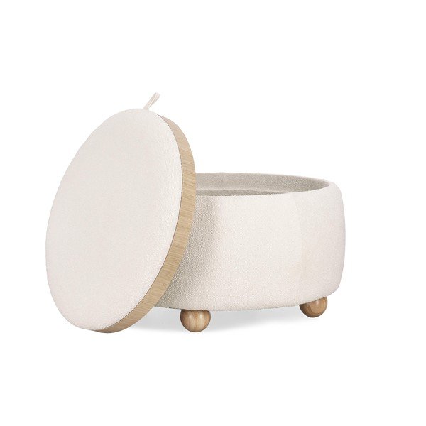 Krem tabure od bouclé tkanine Irisha – Bizzotto-image-3