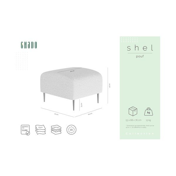 Svijetlo sivi tabure Ghado Shel-image-3