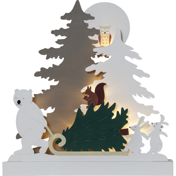Bijeli svjetlosni ukras s božićnim motivom Forest Friends – Star Trading