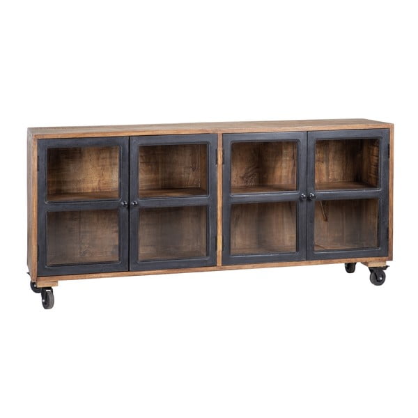 Vitrina od masivnog manga u prirodnoj boji 160x71 cm – Ixia