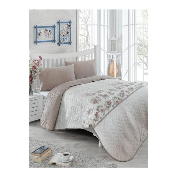 Prošiveni prekrivač za bračni krevet s jastučnicama Lustro, 200 x 220 cm