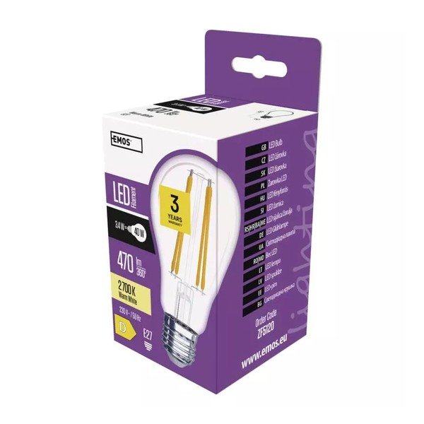 LED/sa žarnom niti žarulja s toplim svjetlom E27, 3 W – EMOS-image-1