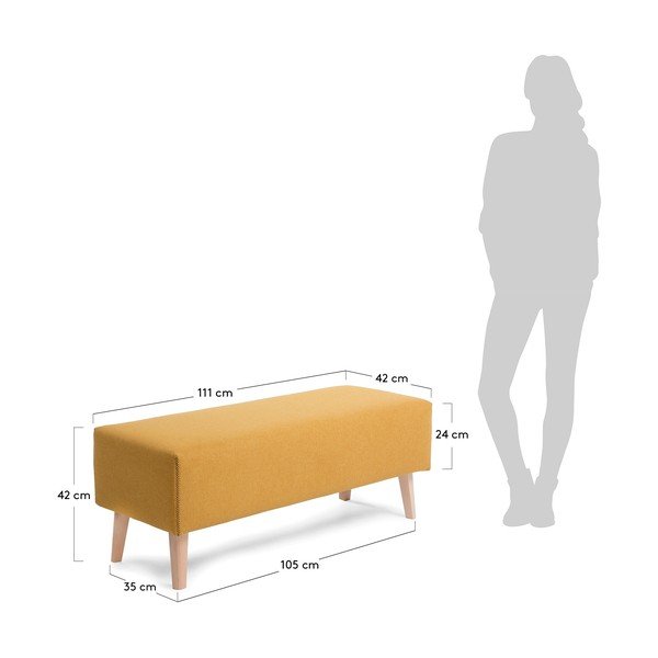 Žuta klupa Kave Home Lydia-image-4