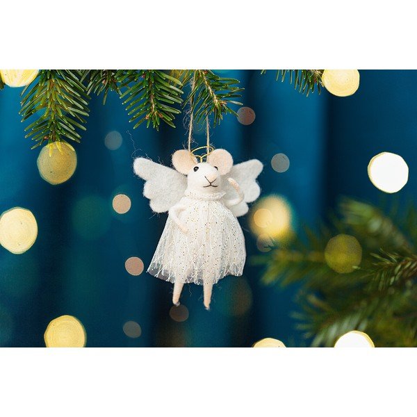 Tekstilni ukras za božićno drvce Angel Mouse – Sass & Belle-image-1