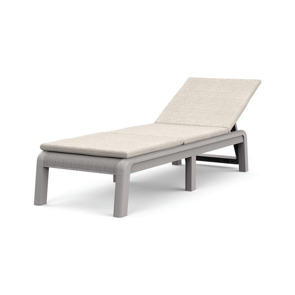 Bež plastična/podstavljena podesiva/sklopiva vrtna ležaljka Atlas – Keter