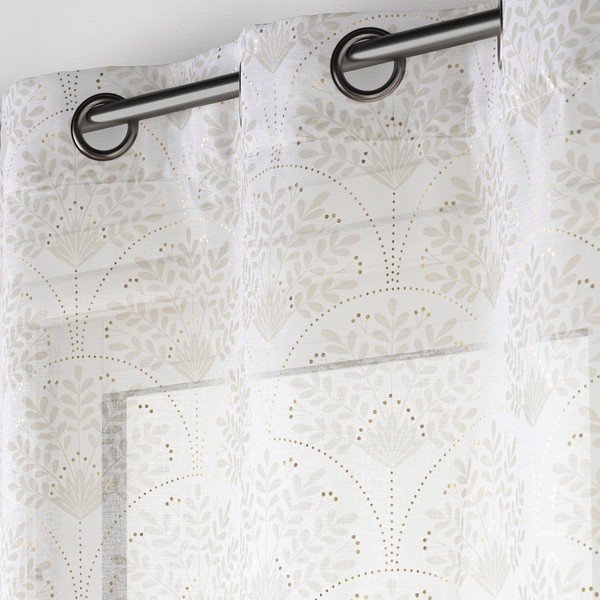 Bijela/bež prozirna zavjesa 140x280 cm Majestia – douceur d'intérieur