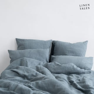 Svijetloplava lanena produžena posteljina za bračni krevet 200x220 cm - Linen Tales