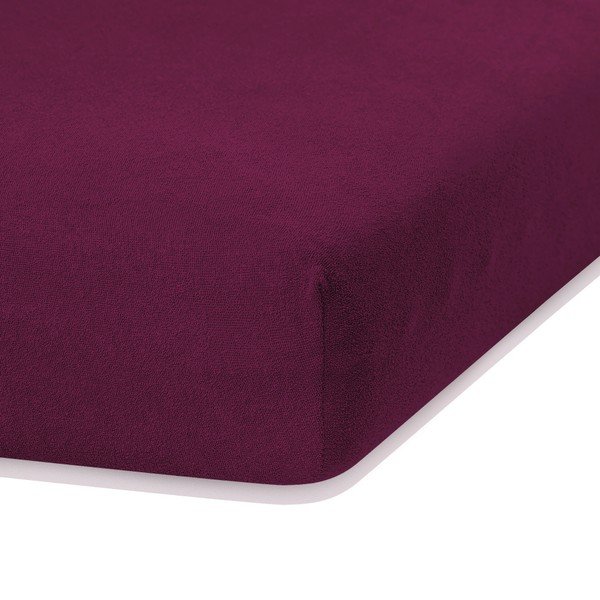 Elastična plahta u boji crvenog vina AmeliaHome Ruby Siesta, 180/200 x 200 cm-image-1