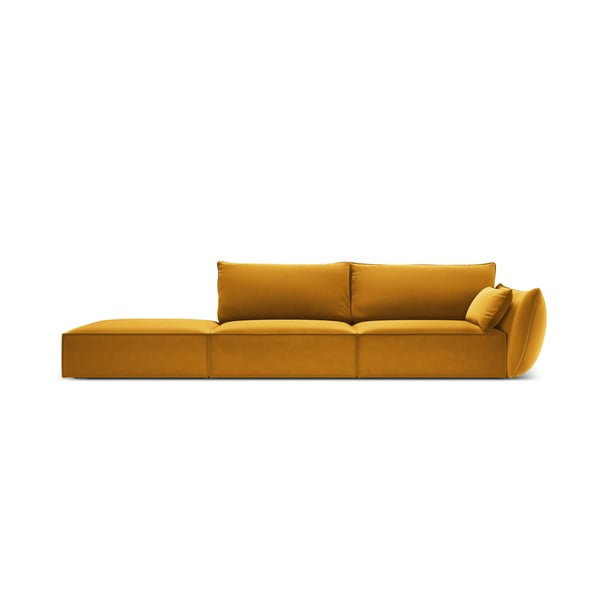 Senf žuta baršunasta sofa s desnim kutom 264 cm Vanda – Mazzini Sofas