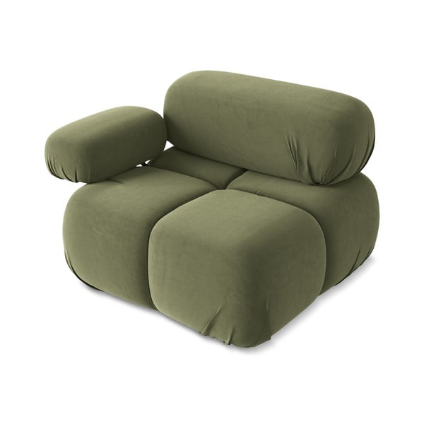 Svijetlo zelena baršunasti modularna sjedeća garnitura (s lijevim kutom) Lokua – Makamii-image-3