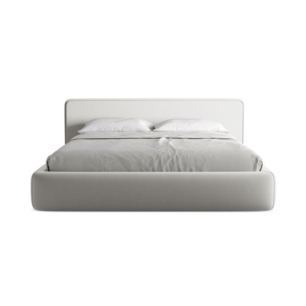 Svijetlo sivi tapecirani bračni krevet s prostorom za odlaganje s podnicom 180x200 cm Kiana – Makamii-image-4