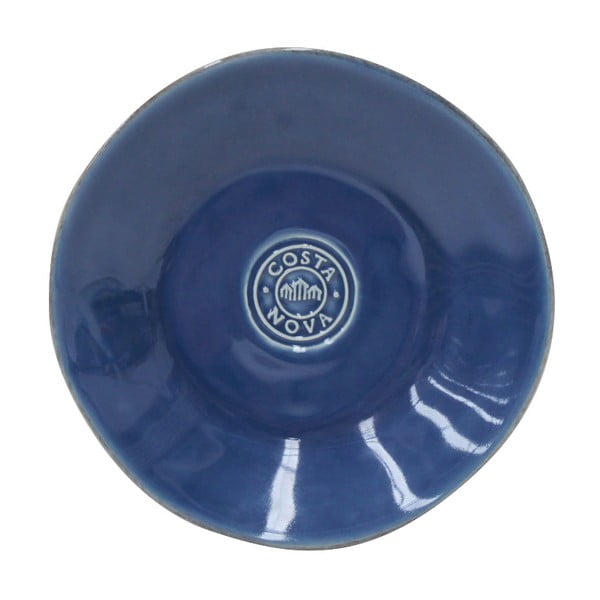 Plavi zemljani tanjur za kolače Costa Nova, ⌀ 16 cm
