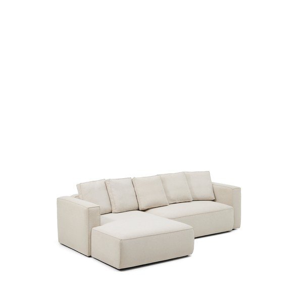 Bež sklopiva kutna garnitura od šenila (s lijevim kutom/s ležaljkom) Marela – Kave Home-image-2