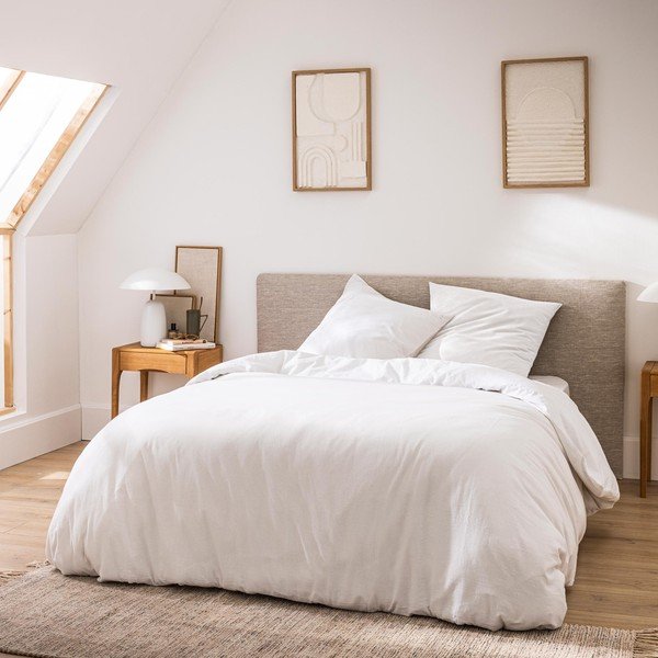 Bijela 3-dijelna pamučna posteljina za bračni krevet/za produženi krevet 240x220 cm Meline – douceur d'intérieur