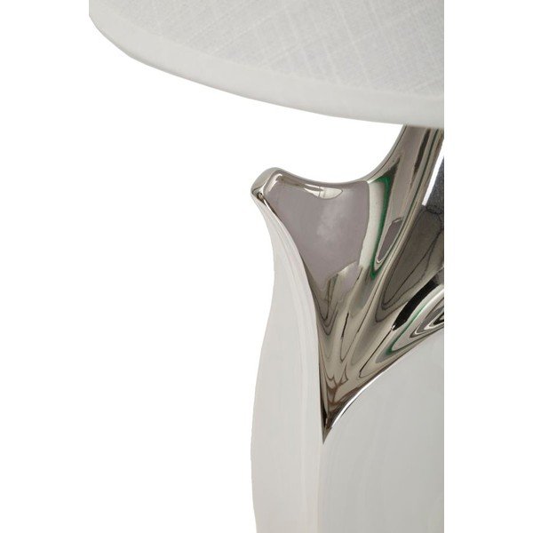 Bijela/u srebrnoj boji stolna lampa keramička s tekstilnim sjenilom (visina 51 cm) Shiney – Mauro Ferretti-image-2