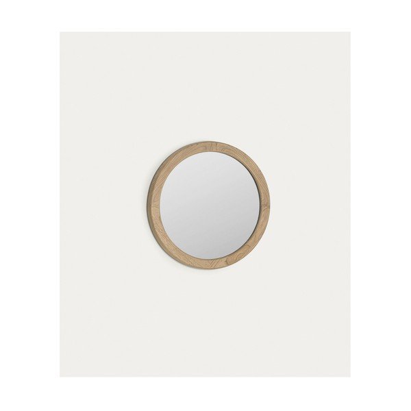 Zidno ogledalo s okvirom od masivnog drveta ø 50 cm Alum – Kave Home-image-2