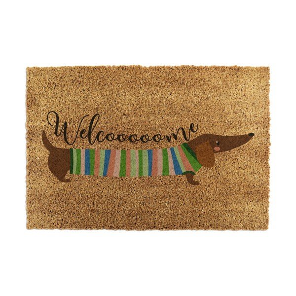 Otirač od kokosovih vlakana 40x60 cm Welcome Sausage Dog – Artsy Doormats