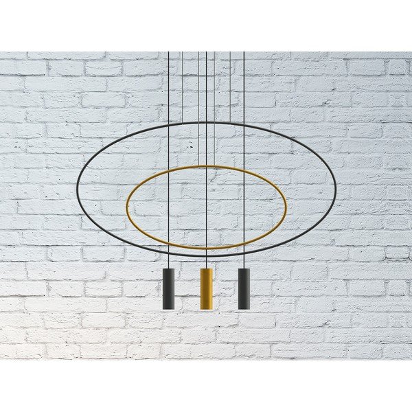 Crna metalna viseća svjetiljka HOLAR – Thoro-image-4