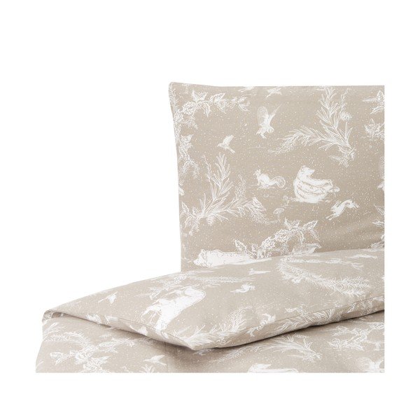 Bež flanelska posteljina Westwing Collection Animal Toile, 135 x 200 cm-image-2