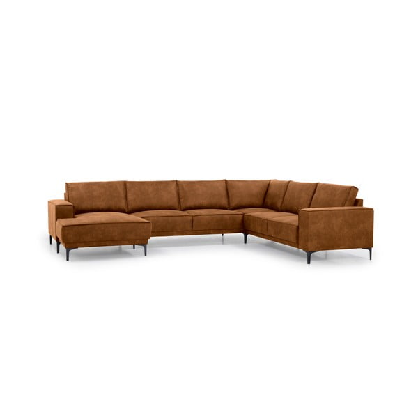 Konjak smeđa kutna garnitura od imitacije kože (s lijevim kutom/u obliku slova "U") Copenhagen – Scandic-image-2