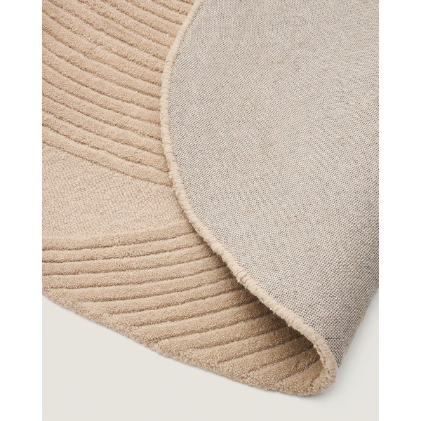 Krem ručno rađen vunen tepih 160x230 cm Domm – Kave Home-image-4