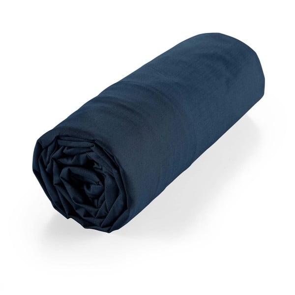 Tamno plava plahta s gumom od organskog pamuka 180x200 cm Biolina – douceur d'intérieur-image-4