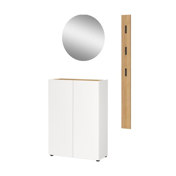 Bijeli set za hodnik u dekoru hrasta 104x200x33 cm Alviano – Germania