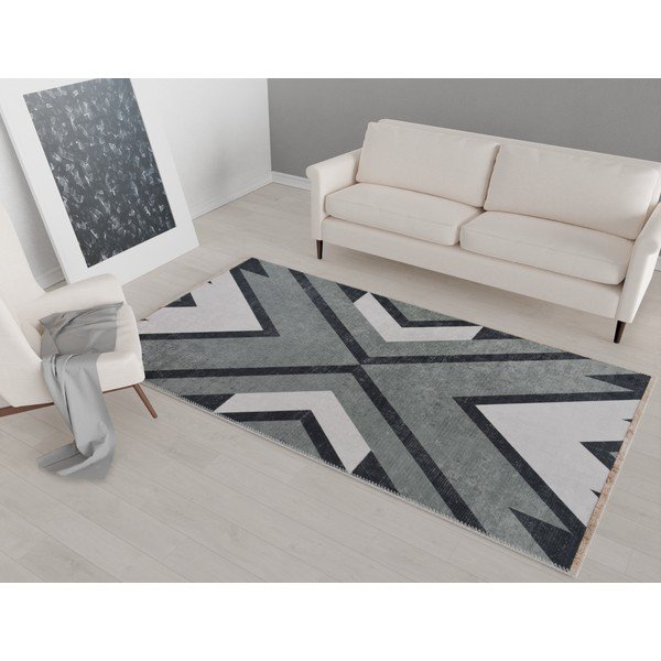 Sivi perivi tepih 180x120 cm - Vitaus-image-1